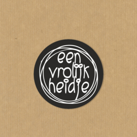 5 'Een vrolijkheidje' stickers rond 4,7 cm