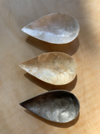 Schaaltje Capiz schelp Druppel WIT