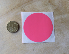 Ronde stickers 5 cm HELDER ROSE per 1, 5, 10, 25, 50 of 100 stuks, vanaf