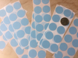 10 Ronde stickers licht blauw 19 mm