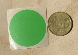 Ronde stickers 3 cm LICHT GROEN per 1, 5, 10, 25, 50 of 100 stuks, vanaf