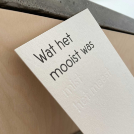 Wat het mooist was
