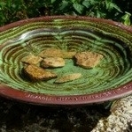 Echoes Bird Bath -Green-Brown- on the rim quote by William Blake € 44,50
