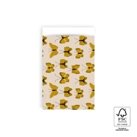 5 x Inpakzakjes - Butterfly - Yellow - 12x19 cm