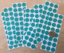 24 Ronde stickers donker groen 13 mm