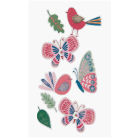 3D Sticker Vögel und Schmetterlinge