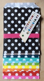 10 Gift Bags  DOTS, 13 by 16,5 cm