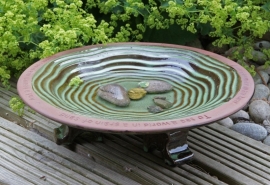 Echoes Bird Bath -Green-Brown- on the rim quote by William Blake € 44,50
