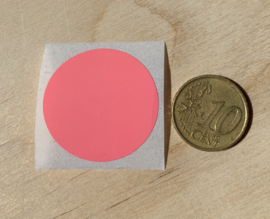 Ronde stickers 3 cm helder rose per 1, 5, 10, 25, 50 of 100 stuks, vanaf