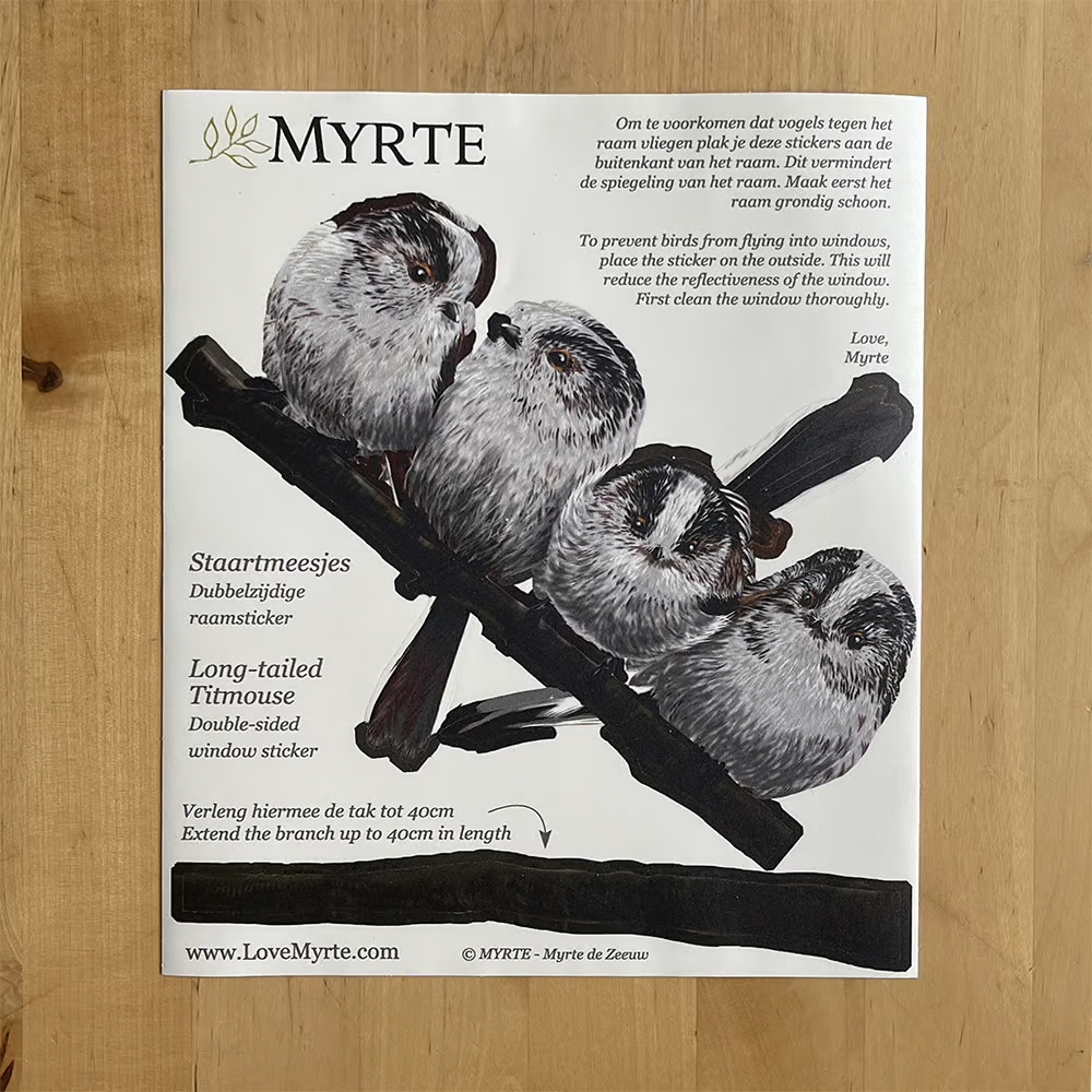 Staartmeesjes | dubbelzijdige Raamsticker