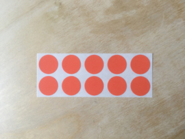 10 Ronde stickers rood 19 mm