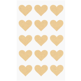Craft paper sticker, hearts 2- 2,5 cm, 4 x 15