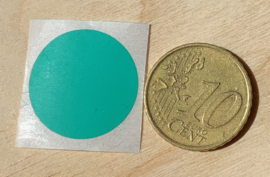 Ronde stickers 2 cm TUQOISE groen per 1, 5, 10, 25, 50 of 100 stuks, vanaf