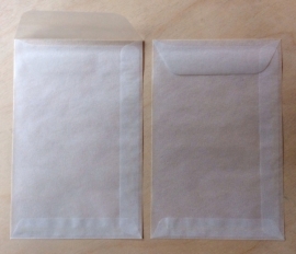 25 Pergamijn / transparante enveloppen zakjes 11,4 cm x 16,2 cm, C6
