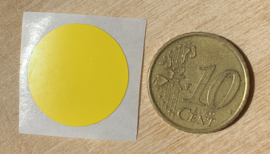 Ronde stickers 2 cm geel per 1, 5, 10, 25, 50 of 100 stuks, vanaf