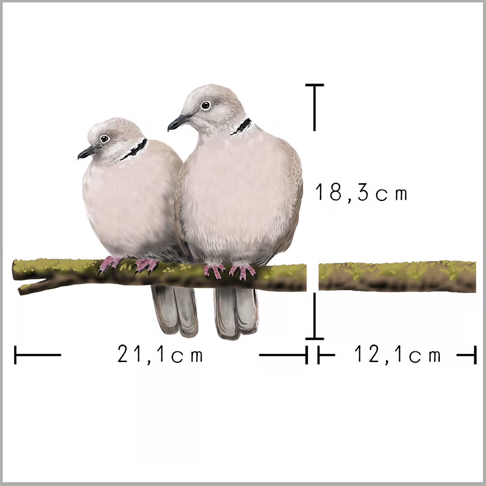 Turkse Tortels | dubbelzijdige Raamsticker