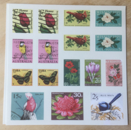 Retro Natur Briefmarken Sticker 96 Stück