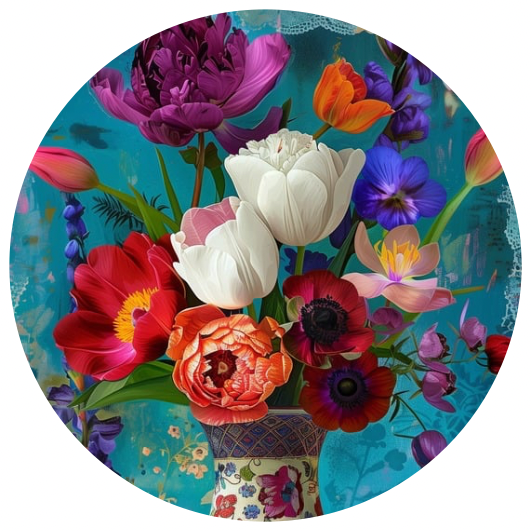 10 stickers Ø 4cm | Flowers of the Dutch Masters | NO. 3