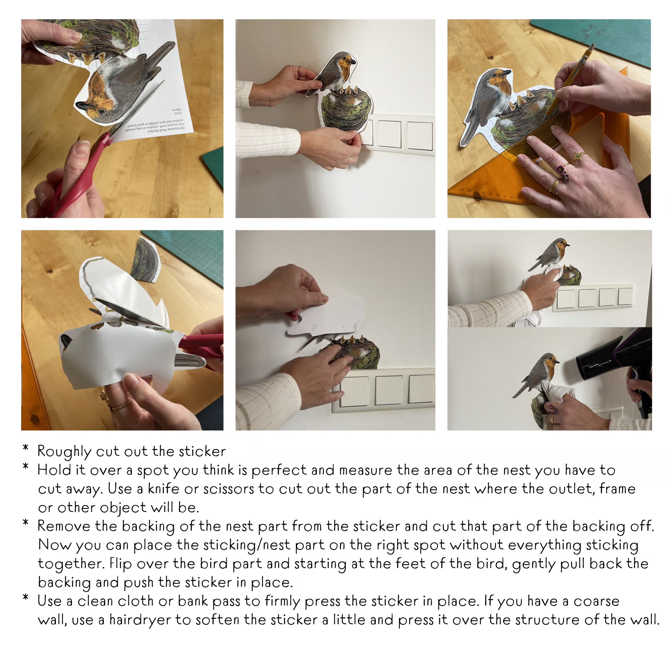 Roodborst met nest | Muur-, Campersticker