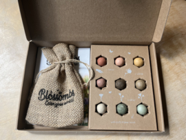 Gift Box Large, 9 bloembommetjes en jute bewaarzakje