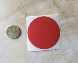 Ronde stickers 5 cm ROOD per 1, 5, 10, 25, 50 of 100 stuks, vanaf