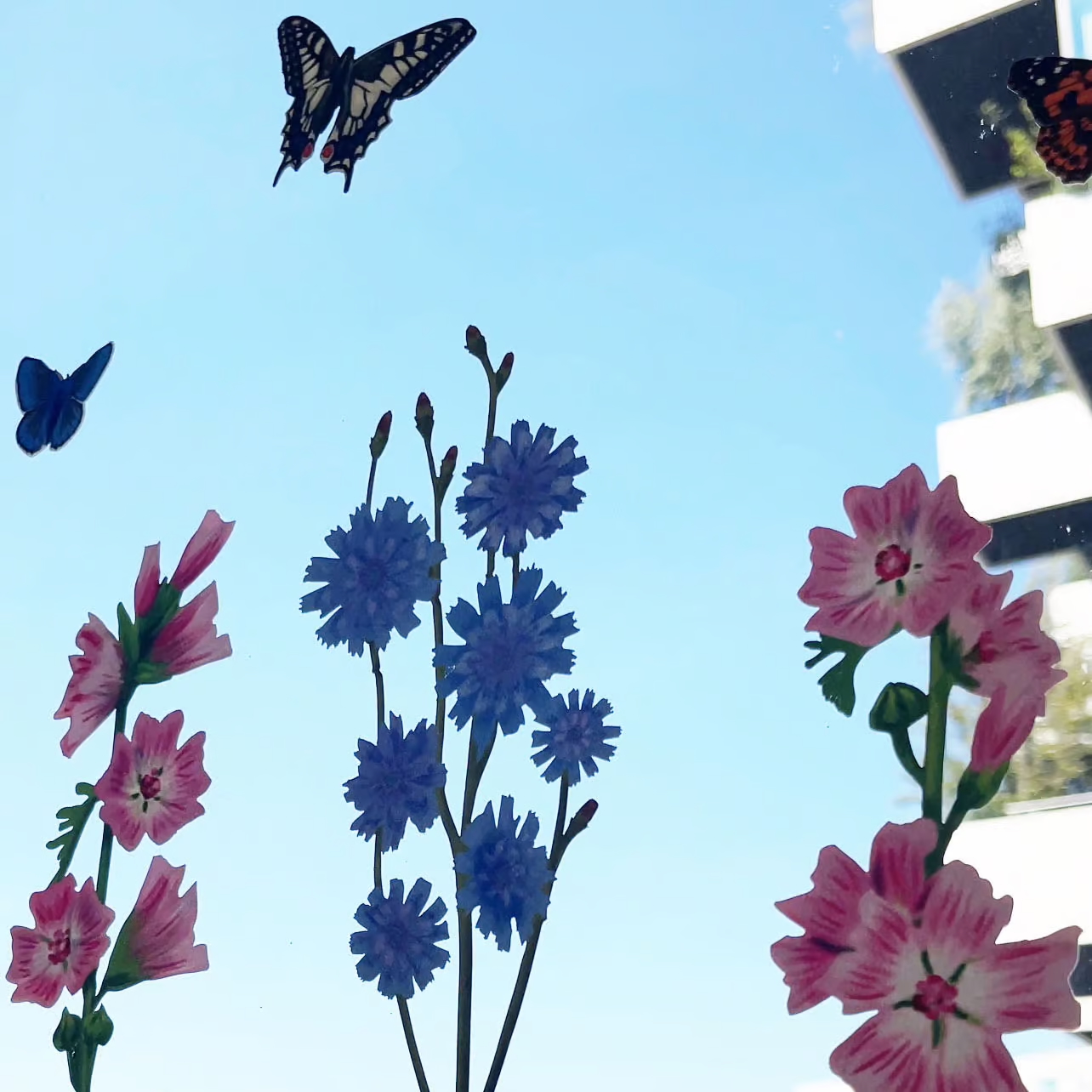 Wilde bloemen | dubbelzijdige Raamsticker