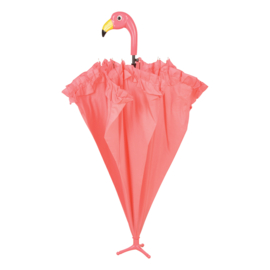 Flamingo Regenschirm mit Rüschen