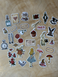 Alice in Wonderland stickers 30 stuks