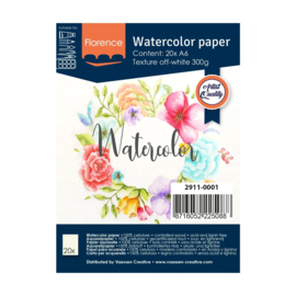 Zelf kaartje maken, Aquarel papier OFF-WHITE 300gram, 20 velletjes A6 formaat