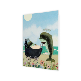 De W van Walvis met een wagentje