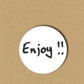 5 'Enjoy!!'-stickers rond 4 cm
