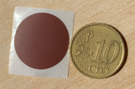 Ronde stickers 2 cm donker bruin per 1, 5, 10, 25, 50 of 100 stuks, vanaf
