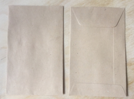 25 BRUINE enveloppen loonzakjes 6,5 cm bij 10,5 cm
