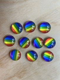 5 Glazen regenboog magneetjes Ø 2 cm