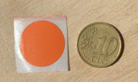 Ronde stickers 2 cm oranje per 1, 5, 10, 25, 50 of 100 stuks, vanaf