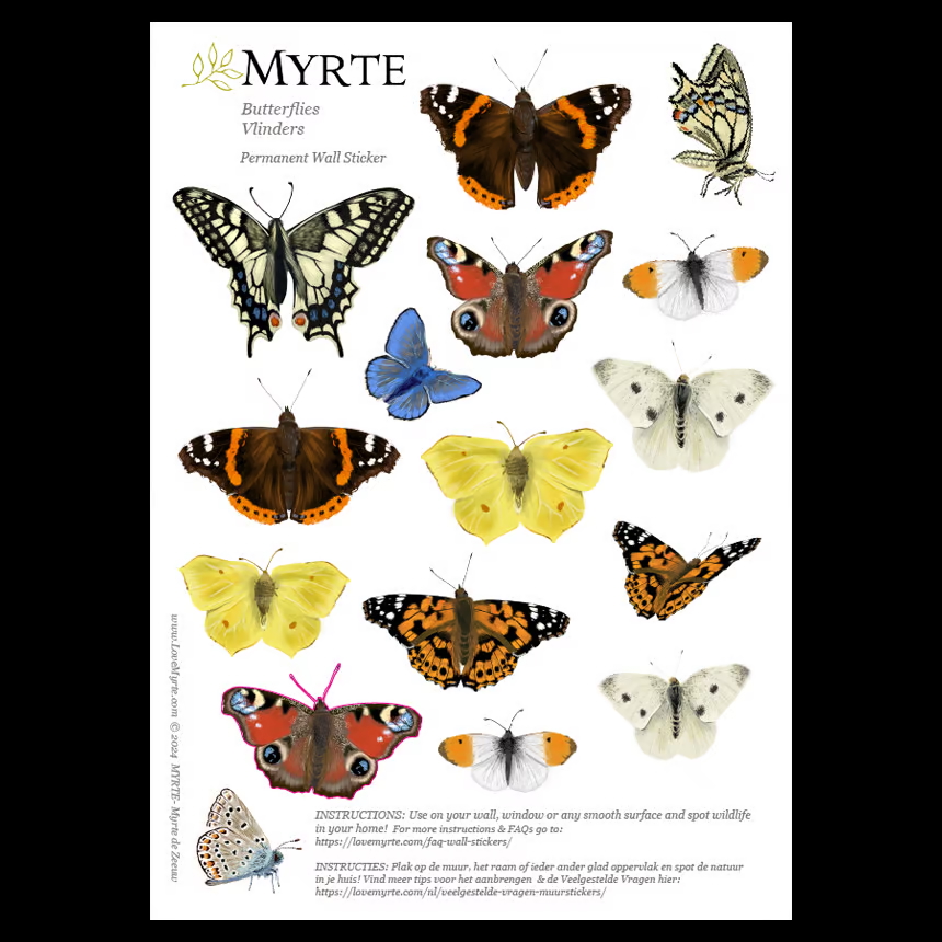 Vlinders | Muur-, Camperstickers