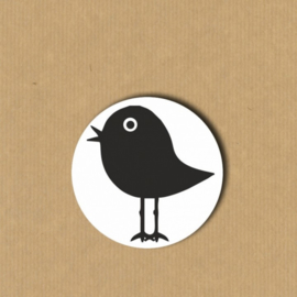 5 vogel-stickers rond 3,9 cm