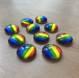 5 Glazen regenboog magneetjes Ø 2 cm
