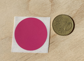 Ronde stickers 3 cm fuchsia/licht paars/rose per 1, 5, 10, 25, 50 of 100 stuks, vanaf