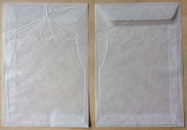 CIRCUS 10 Pergamijn enveloppen zakjes 11,4 bij16,2 cm, C6