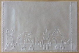 ROBOTS  10 Pergamijn enveloppenen of bruine  loonzakjes