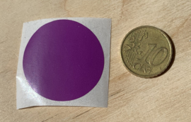 Ronde stickers 3 cm donker paars per 1, 5, 10, 25, 50 of 100 stuks, vanaf