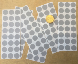 24 Ronde stickers grijs 13 mm