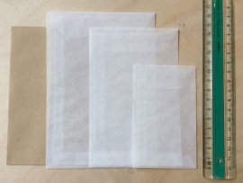5 Pergamijn / transparante enveloppen zakjes 6,5 cm bij 10,5 cm