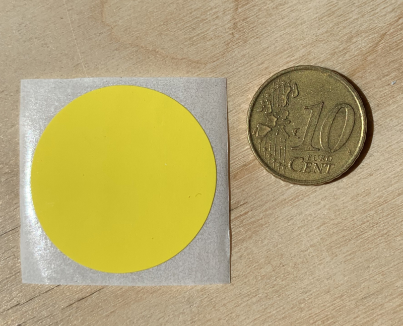 Ronde stickers 3 cm helder geel per 1, 5, 10, 25, 50 of 100 stuks, vanaf