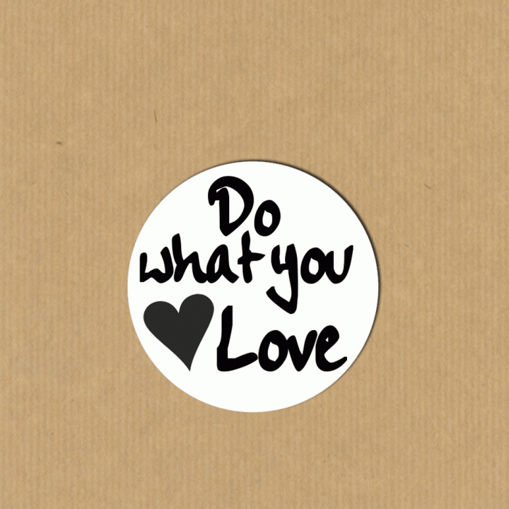 5 'Do what you love'-stickers rond 3,9 cm