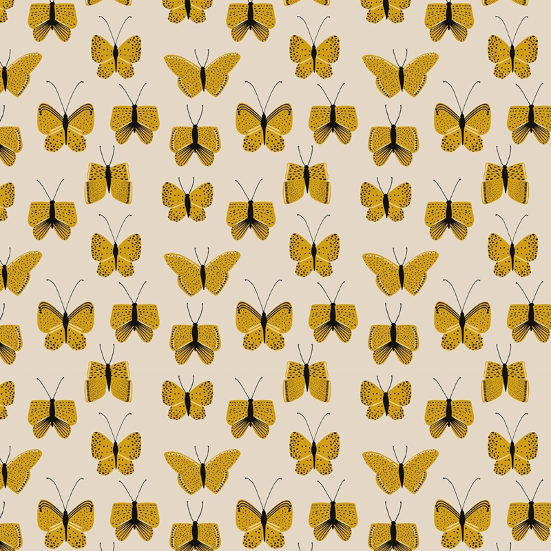 5 x Inpakzakjes - Butterfly - Yellow - 12x19 cm