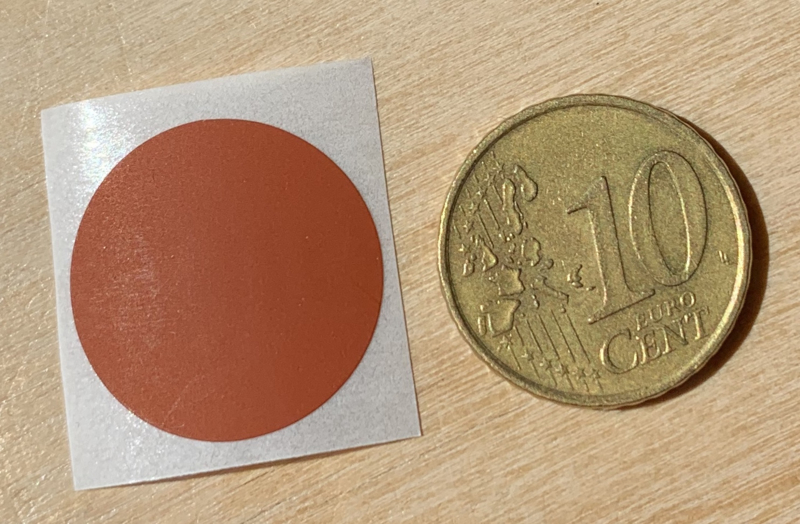 Ronde stickers 2 cm licht bruin per 1, 5, 10, 25, 50 of 100 stuks, vanaf