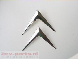 Citroen embleem plastic chrome (per twee)