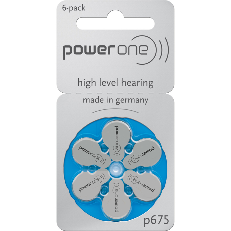 Hoorbatterijen Power One blauw P675 voor uw gehoorapparaat